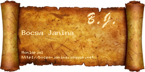 Bocsa Janina névjegykártya